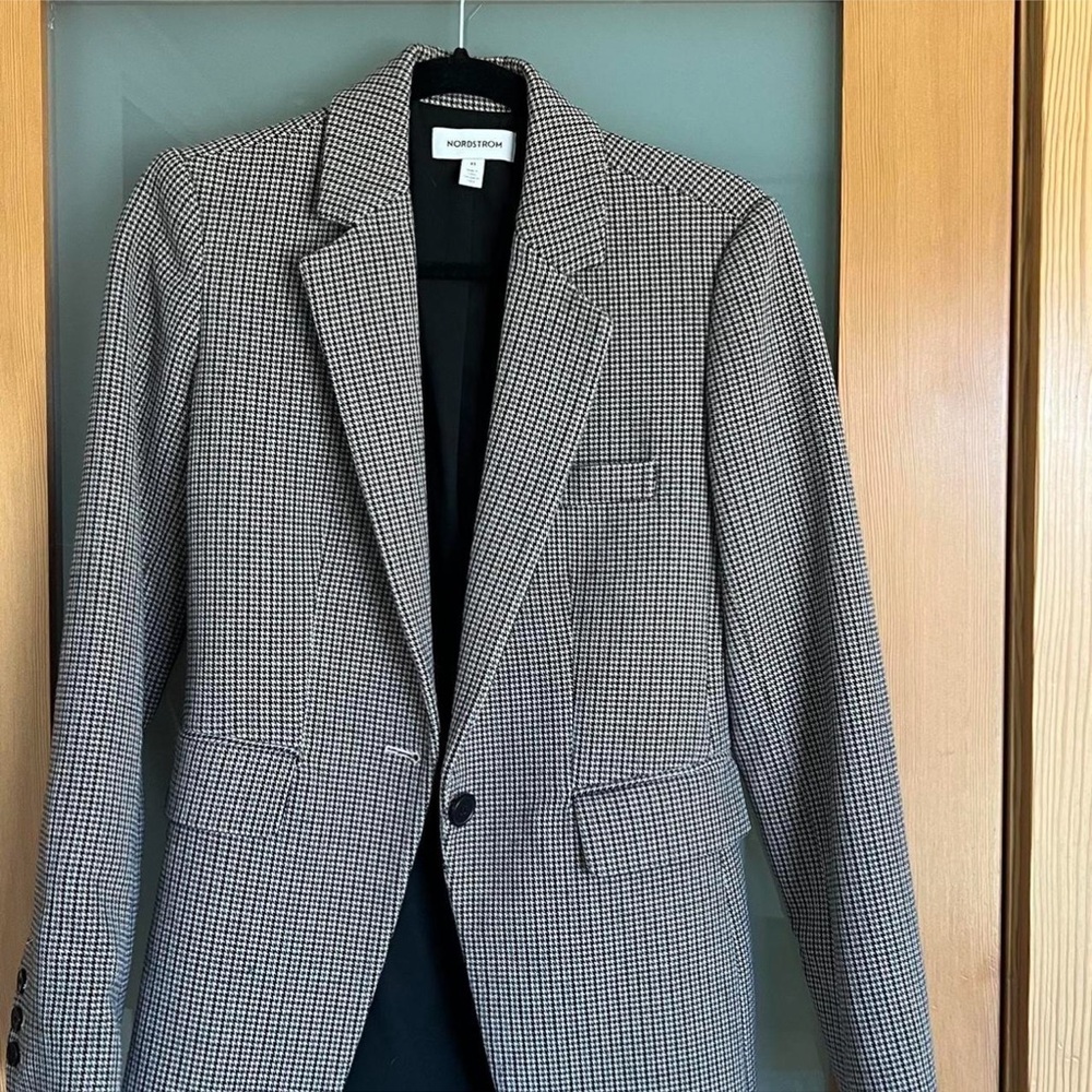 Nordstrom blazer coat houndstooth